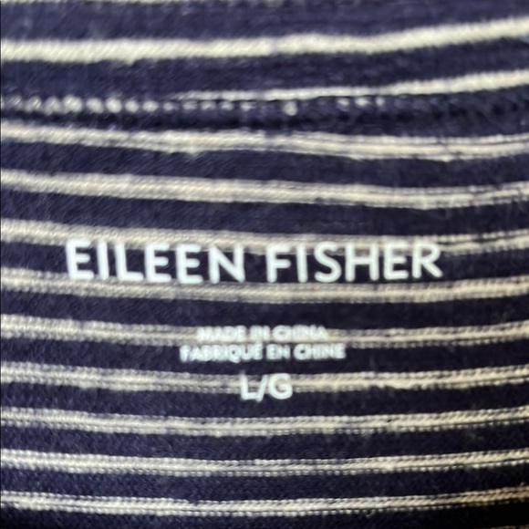 Eileen Fisher Navy and White Striped Dress - Picture 2 of 4
